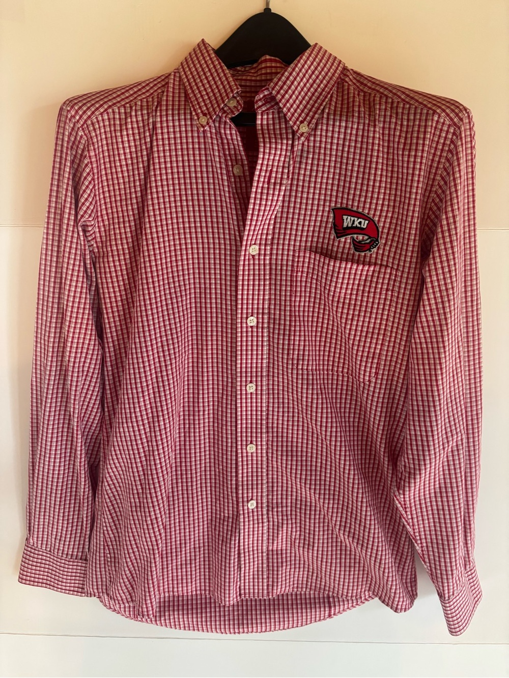 Western Kentucky Hilltoppers Red/White Plaid Button-Down Shirt M